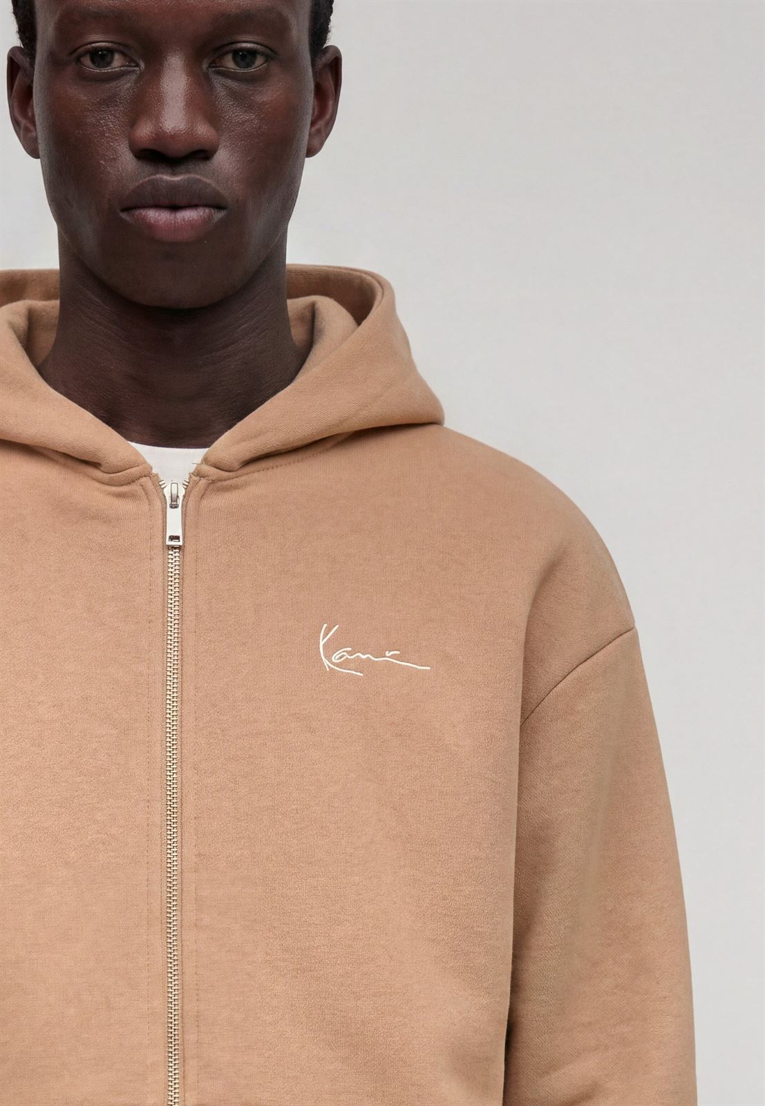 Sudadera con cremallera Karl Kani Beige PD00016553 - Imagen 4