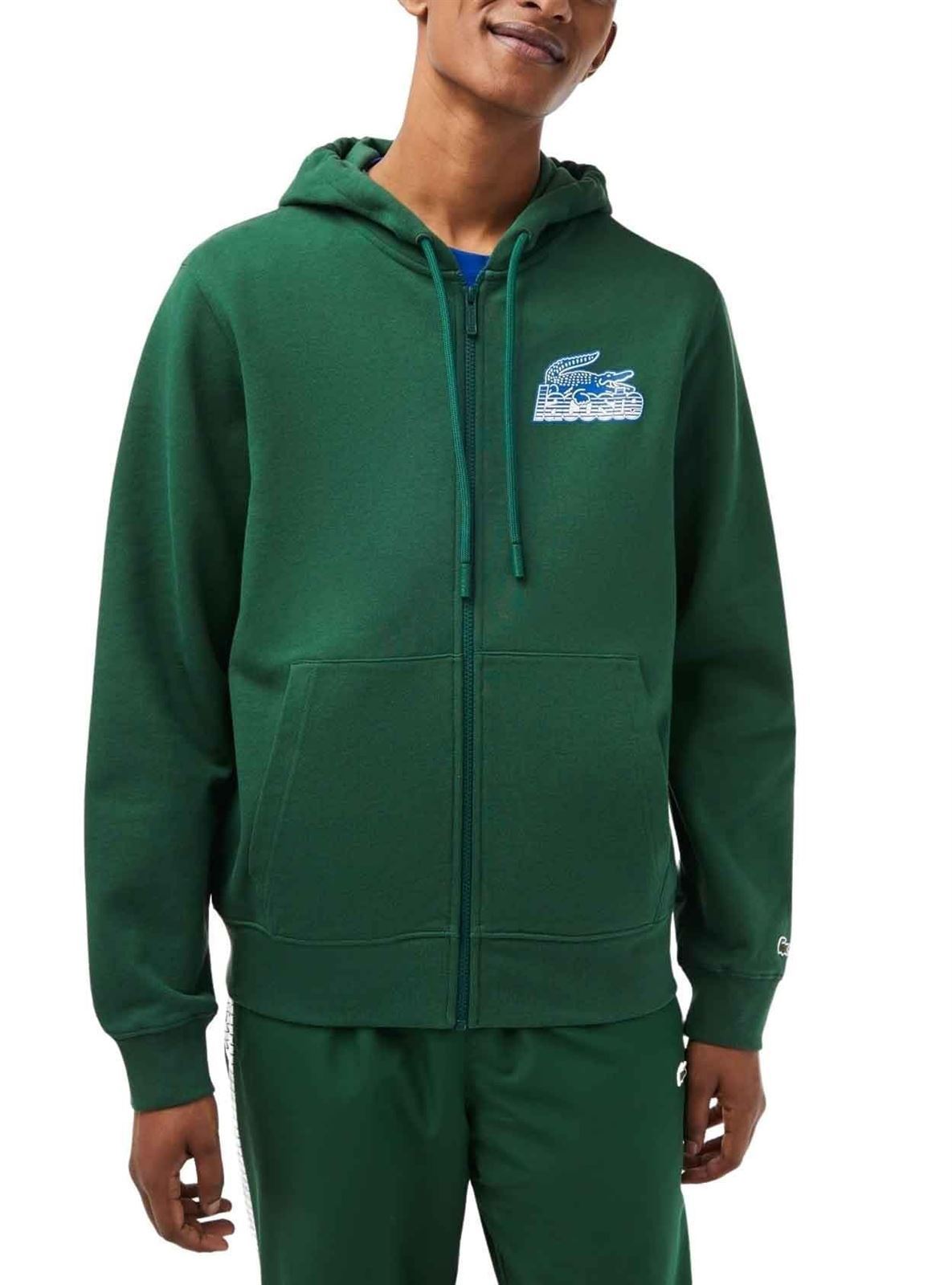 Sudadera con cremallera LACOSTE SH5088 00 132 verde - Imagen 1