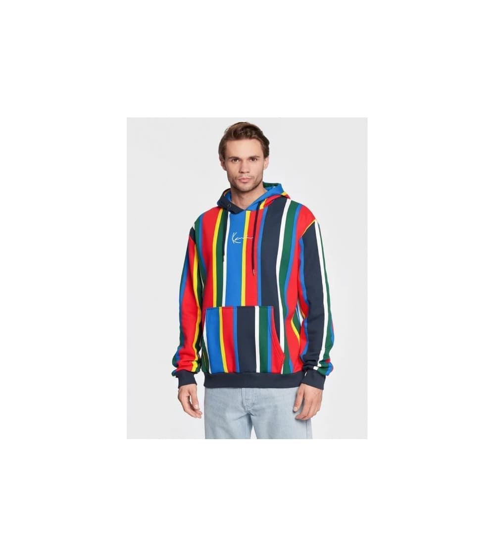 Sudadera KARL KANI 6028200 Small Signature Stripe Hoodie red/blue/green - Imagen 1