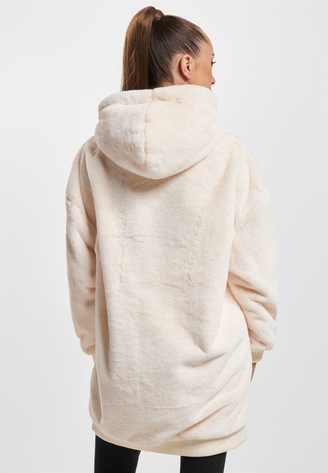 Sudadera Karl Kani 6160800 KK Varsity  Vegan Fur  Hoodie Dress Cream - Imagen 3