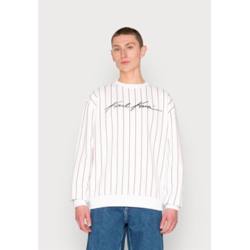 Sudadera KARL KANI Autograph Pinstripe Crew blanco - Imagen 1