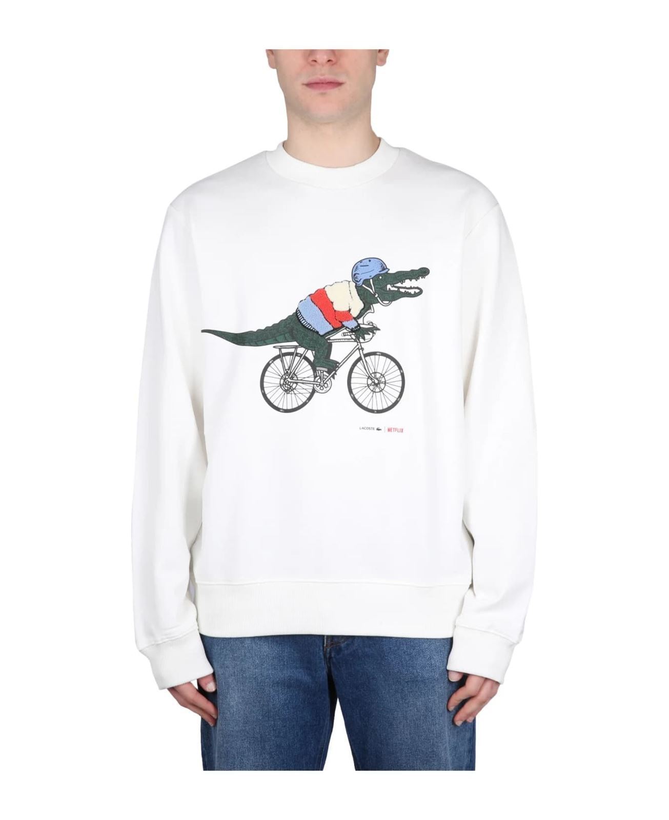 Sudadera Lacoste x Netflix SH8202 00 70V blanc Sex Education - Imagen 1