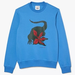 Sudadera Lacoste x Netflix SH8202 00 L99 bleu Stanger Things - Imagen 1