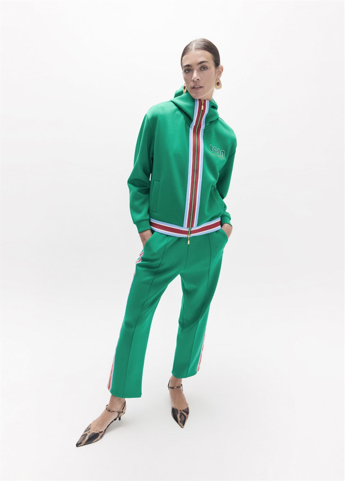Sudadera Lola Casademunt con banda lateral tres colores LF2611037 - Imagen 4