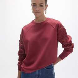 Sudadera manga raglan Lola Casademunt Color Vino LF2611034 - Imagen 1