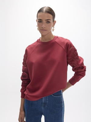Sudadera manga raglan Lola Casademunt Color Vino LF2611034 - Imagen 1