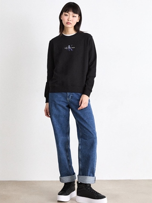 Sudadera Negra Calvin Klein Jeans Gradient Monologo CR BEH - Imagen 2