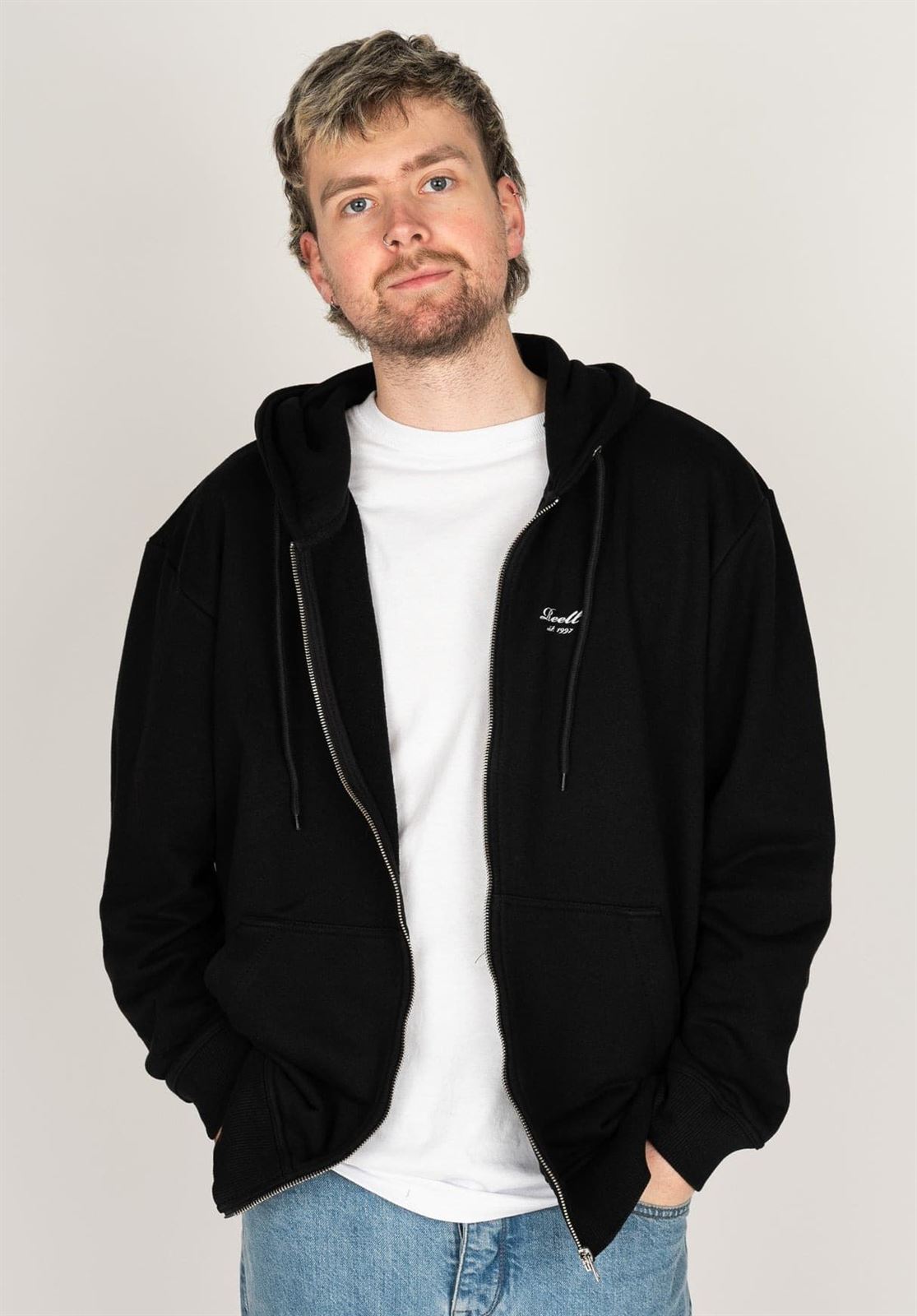 Sudadera Reell Staple Terry Zip Hoodie Deep Black RE3340 - Imagen 1