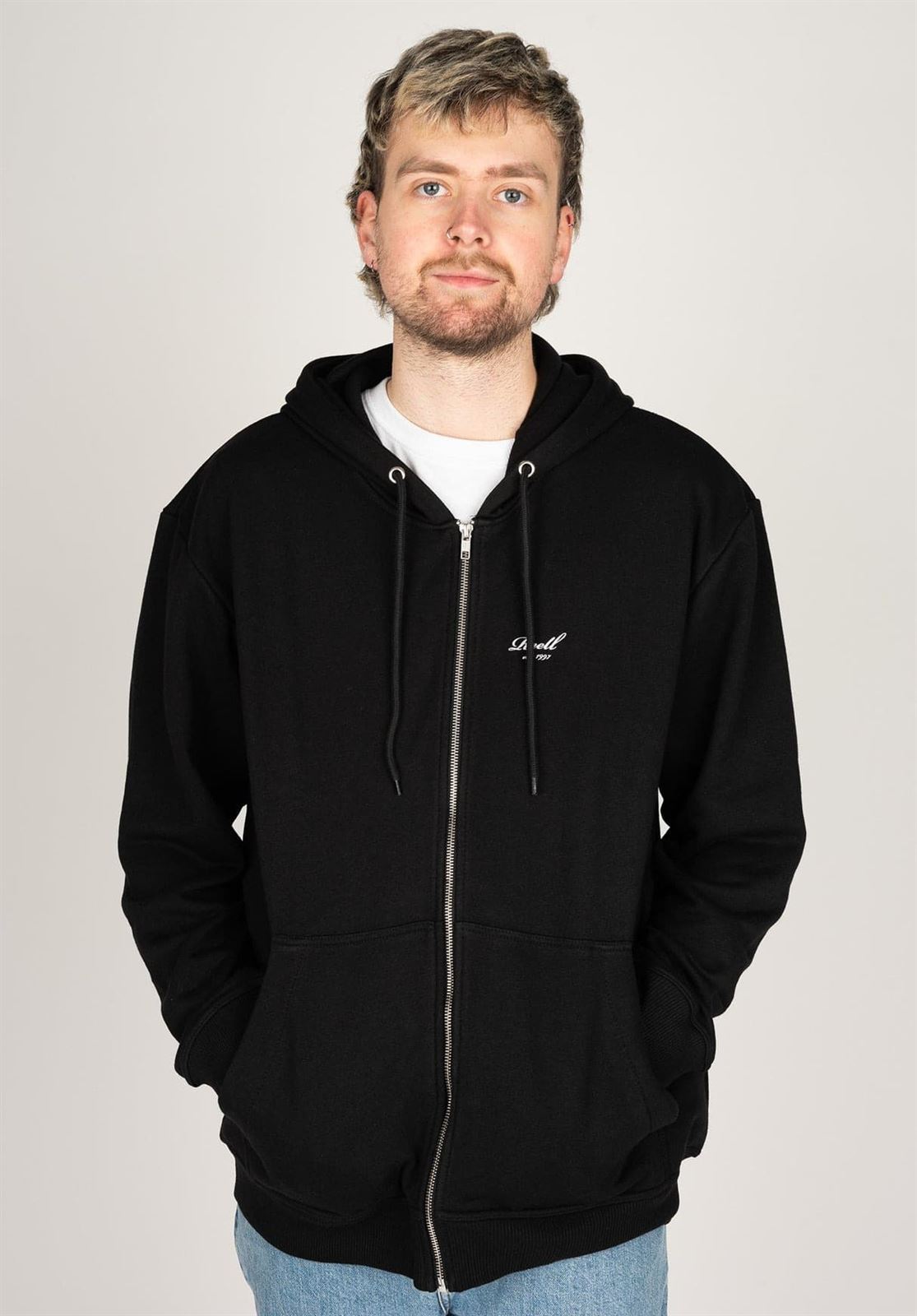 Sudadera Reell Staple Terry Zip Hoodie Deep Black RE3340 - Imagen 2