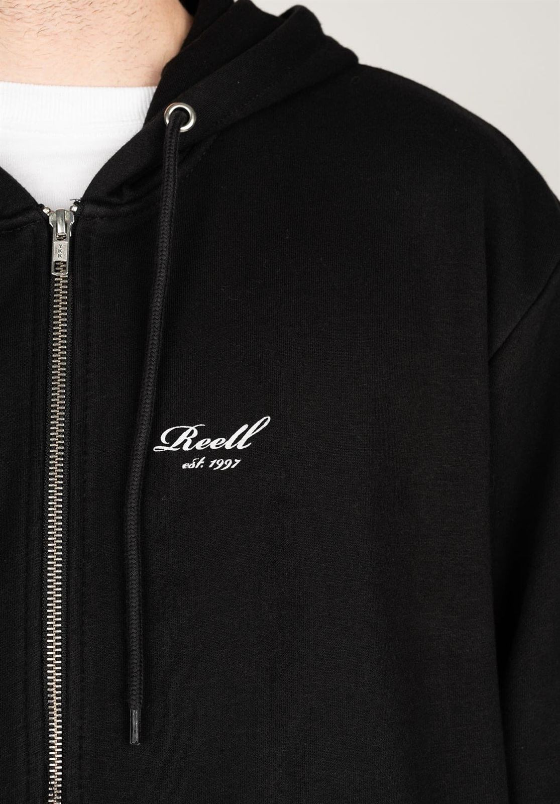 Sudadera Reell Staple Terry Zip Hoodie Deep Black RE3340 - Imagen 3