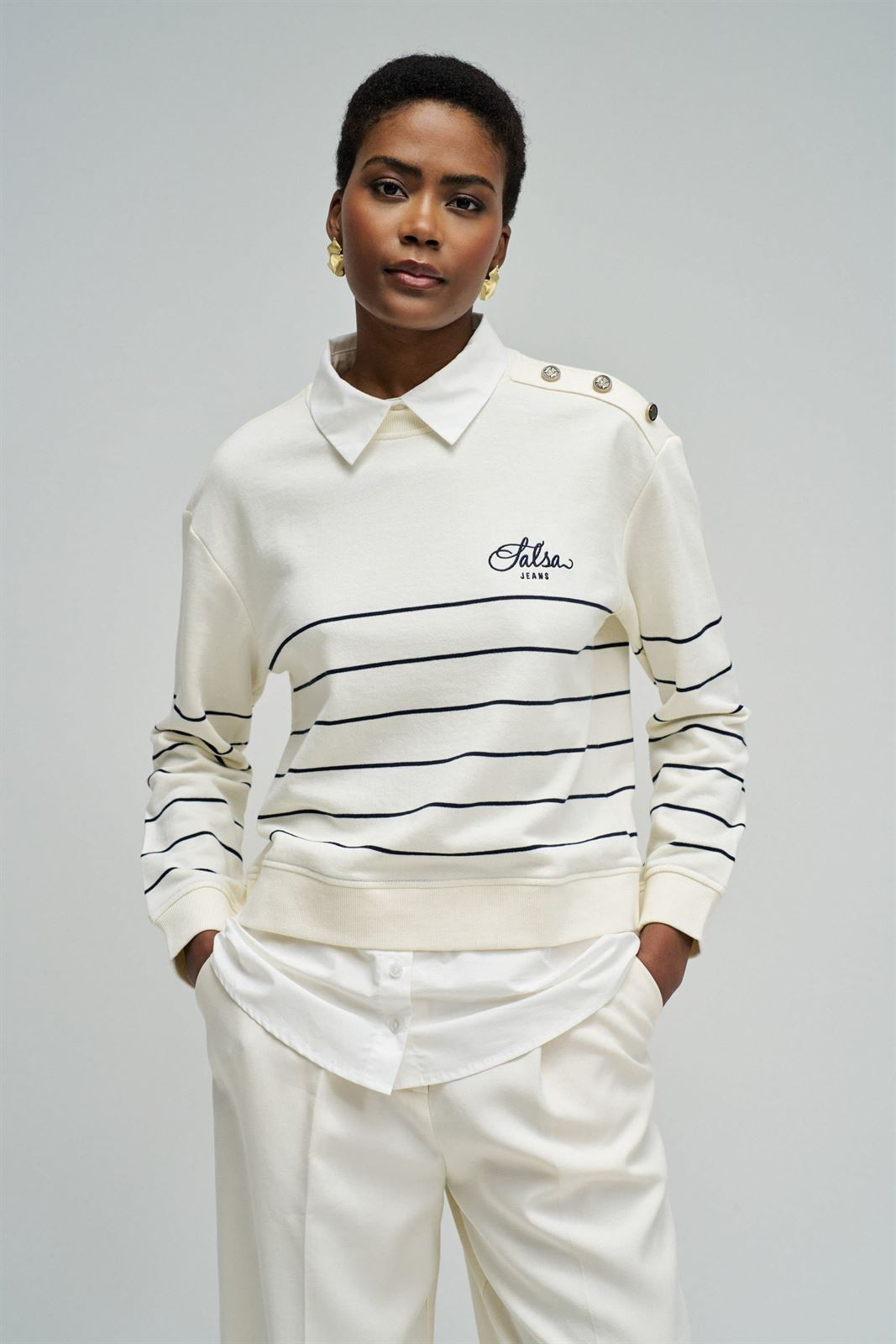 Sudadera Salsa 21011159 110 light beige - Imagen 2