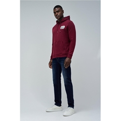 Sudadera Salsa Jeans French Terry Hoodie Dark Red 21010338 730 - Imagen 2