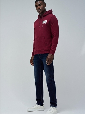 Sudadera Salsa Jeans French Terry Hoodie Dark Red 21010338 730 - Imagen 2