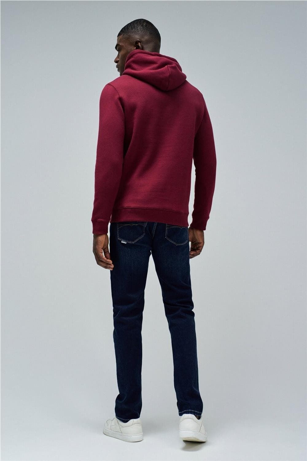 Sudadera Salsa Jeans French Terry Hoodie Dark Red 21010338 730 - Imagen 3