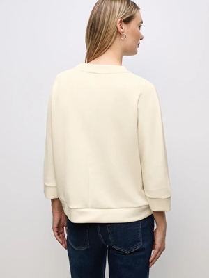 Sudadera Silk Look W.Zipper Beige Street One 324025 16351 - Imagen 2