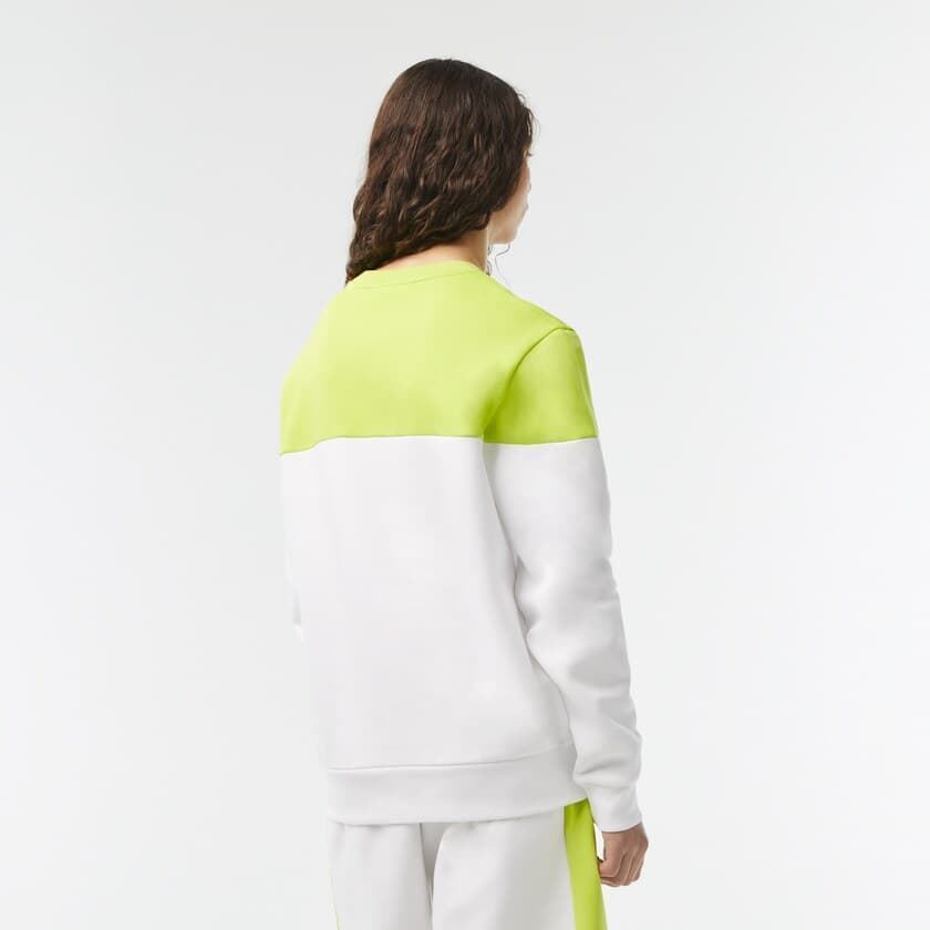 Sudadera sin capucha Lacoste SH8363 00 9ZV lime/blanc - Imagen 3