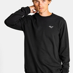 Sudadera sin capucha REELL Staple Logo Crewneck RE3696 Deep Black - Imagen 1
