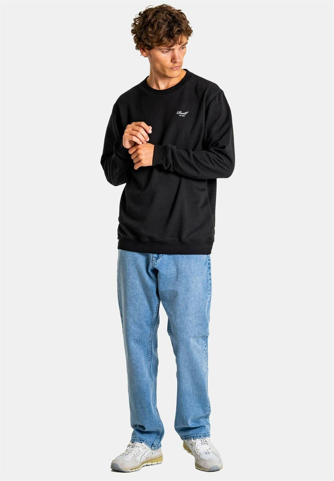 Sudadera sin capucha REELL Staple Logo Crewneck RE3696 Deep Black - Imagen 2