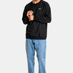 Sudadera sin capucha REELL Staple Logo Crewneck RE3696 Deep Black - Imagen 2