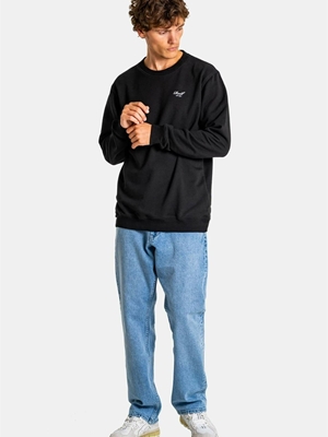 Sudadera sin capucha REELL Staple Logo Crewneck RE3696 Deep Black - Imagen 2