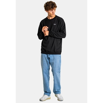 Sudadera sin capucha REELL Staple Logo Crewneck RE3696 Deep Black - Imagen 2