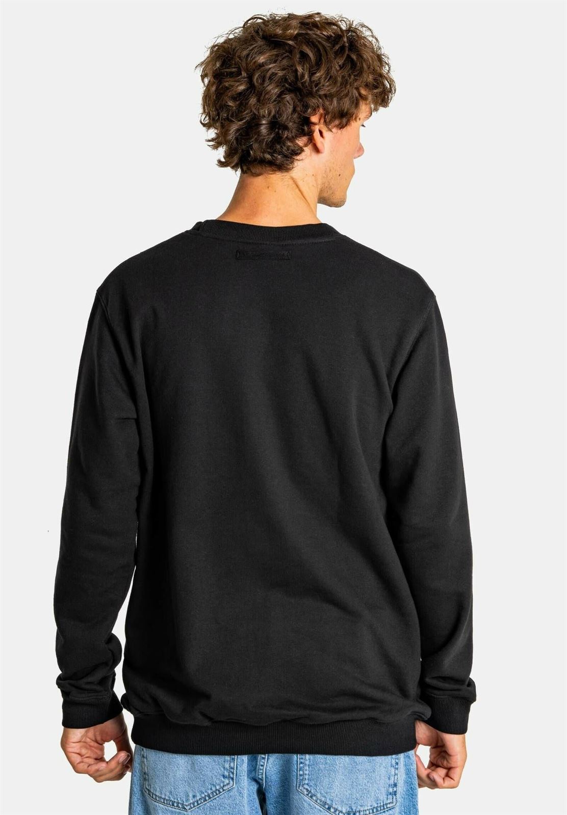 Sudadera sin capucha REELL Staple Logo Crewneck RE3696 Deep Black - Imagen 3