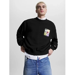 Sudadera sin capucha Tommy Jeans DM0DM16808 BDS negro - Imagen 1
