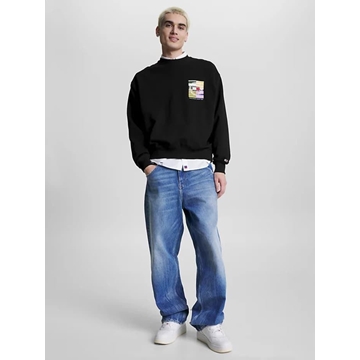 Sudadera sin capucha Tommy Jeans DM0DM16808 BDS negro - Imagen 2