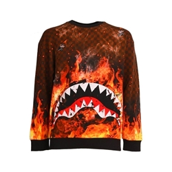 Sudadera Sprayground Shark on Fire CrewNeck Checkered SP379CHK - Imagen 1