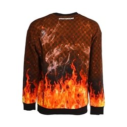 Sudadera Sprayground Shark on Fire CrewNeck Checkered SP379CHK - Imagen 2
