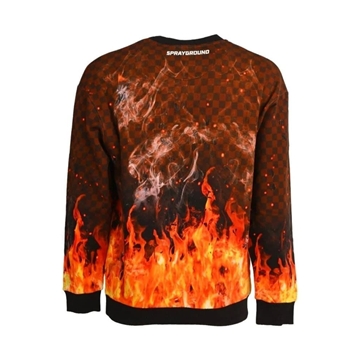 Sudadera Sprayground Shark on Fire CrewNeck Checkered SP379CHK - Imagen 2