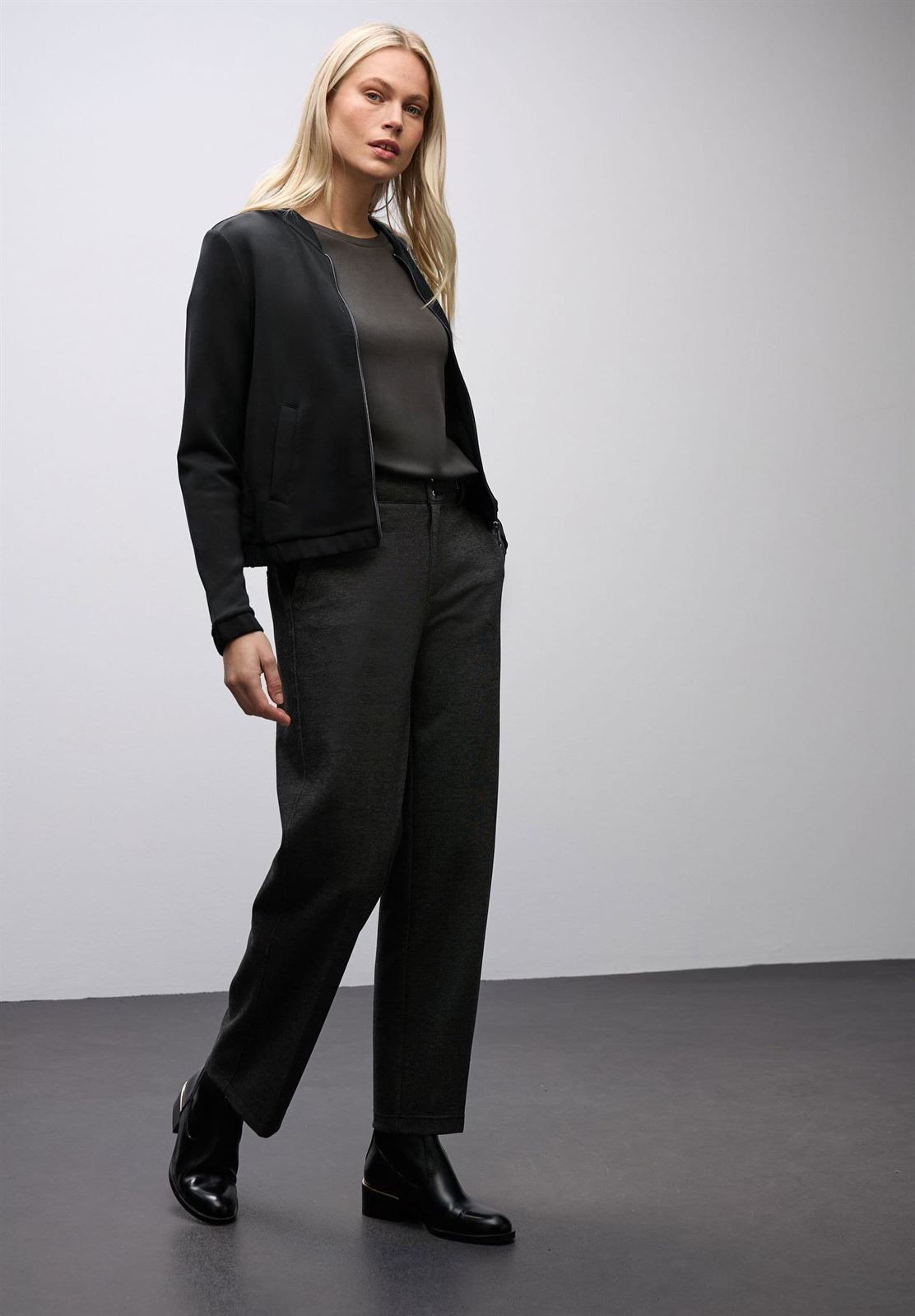 Sudadera Street One Silk Look Short Black 323841 10001 - Imagen 5