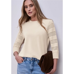 Sudadera Street One Silk Look Smoke Beige 324794 17499 - Imagen 1
