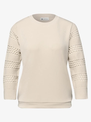 Sudadera Street One Silk Look Smoke Beige 324794 17499 - Imagen 2