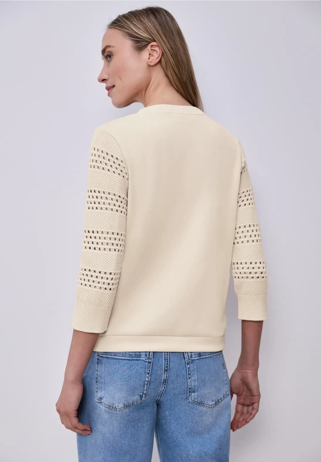 Sudadera Street One Silk Look Smoke Beige 324794 17499 - Imagen 3