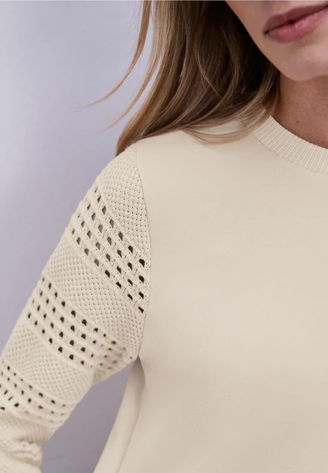 Sudadera Street One Silk Look Smoke Beige 324794 17499 - Imagen 4