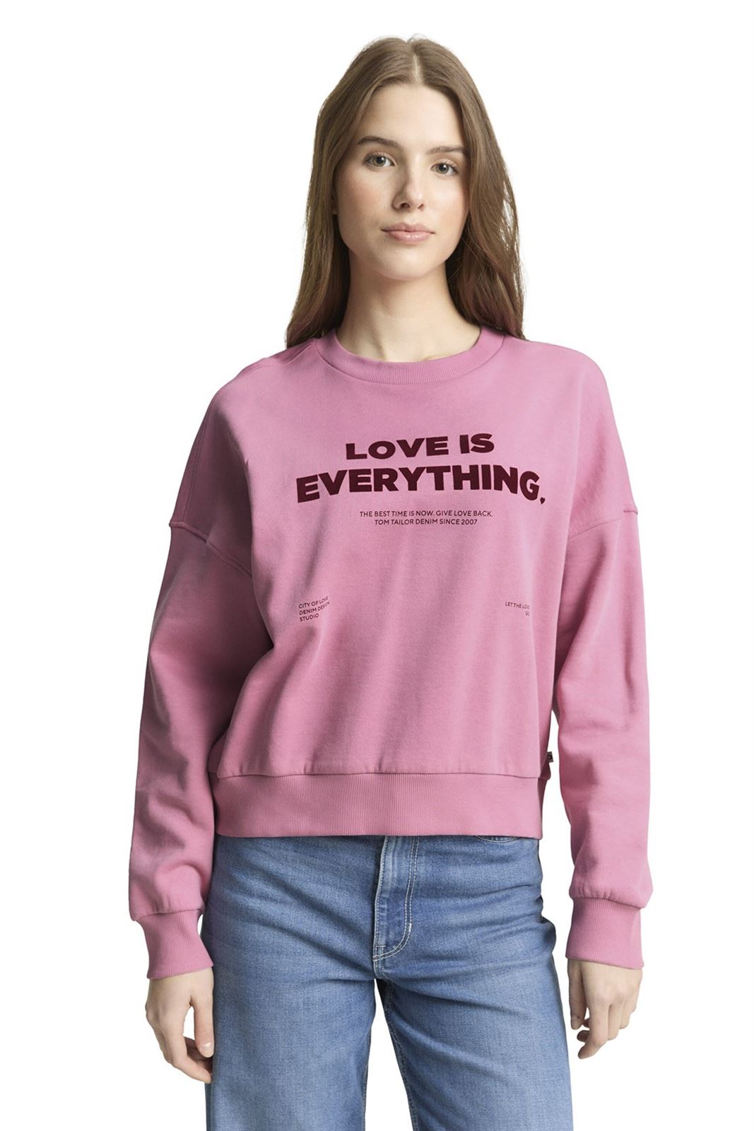 Sudadera Tom Tailor Crewneck Pink 14162 029 - Imagen 1