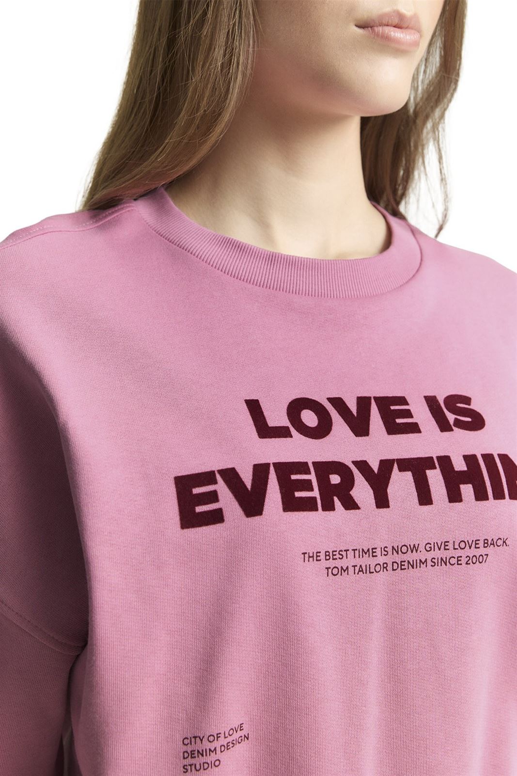 Sudadera Tom Tailor Crewneck Pink 14162 029 - Imagen 2