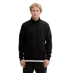 Sudadera Tom Tailor Stand up collar sweat jacket/Black 1045582 29999 - Imagen 2