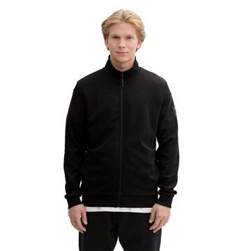 Sudadera Tom Tailor Stand up collar sweat jacket/Black 1045582 29999 - Imagen 2