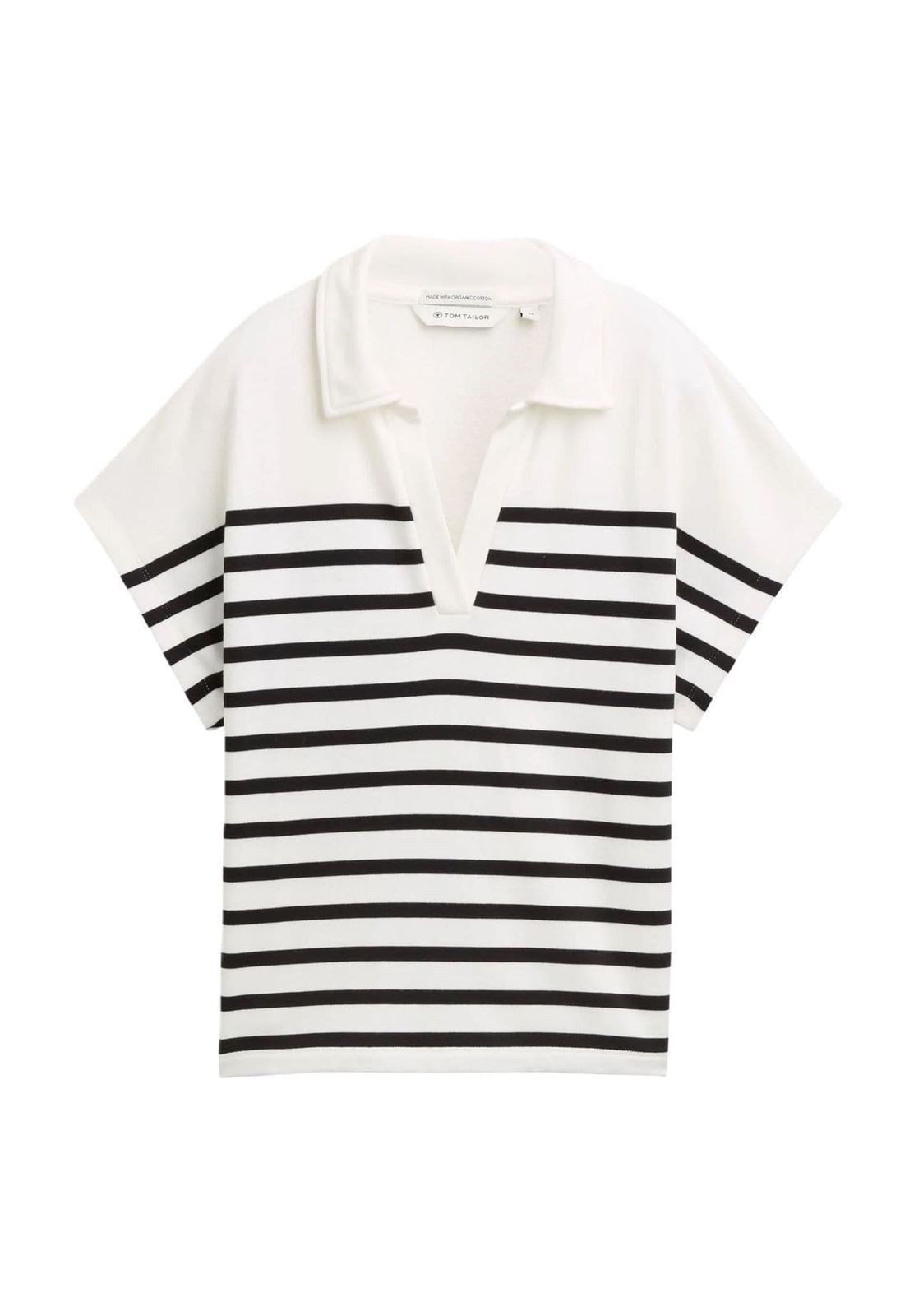 Sudadera Tom Tailor Striped Polo/Offwhite Navy Stripe 1046468 37836 - Imagen 1