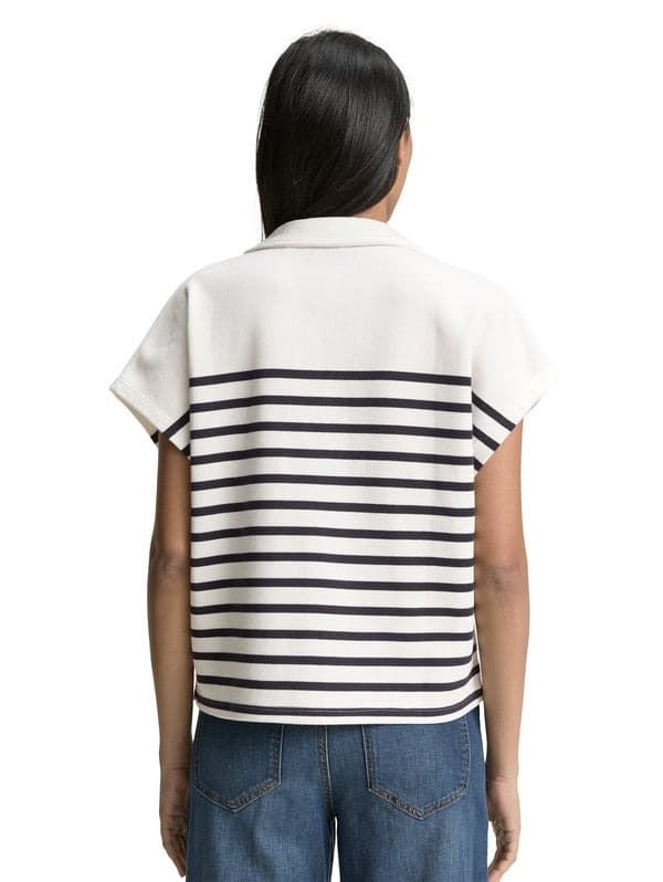 Sudadera Tom Tailor Striped Polo/Offwhite Navy Stripe 1046468 37836 - Imagen 3