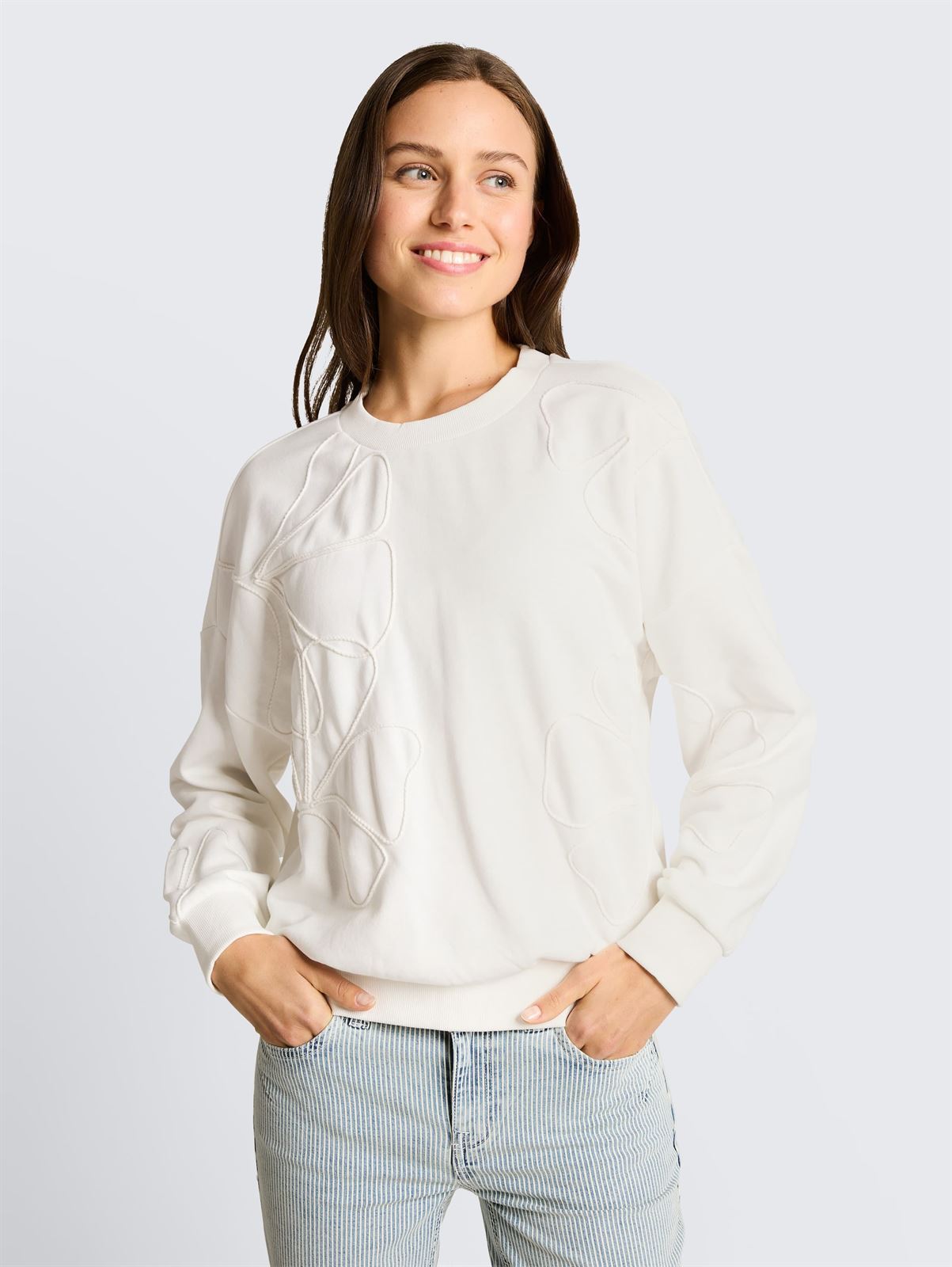 Sudadera Tom Tailor Whisper White 1050811 10315 - Imagen 2