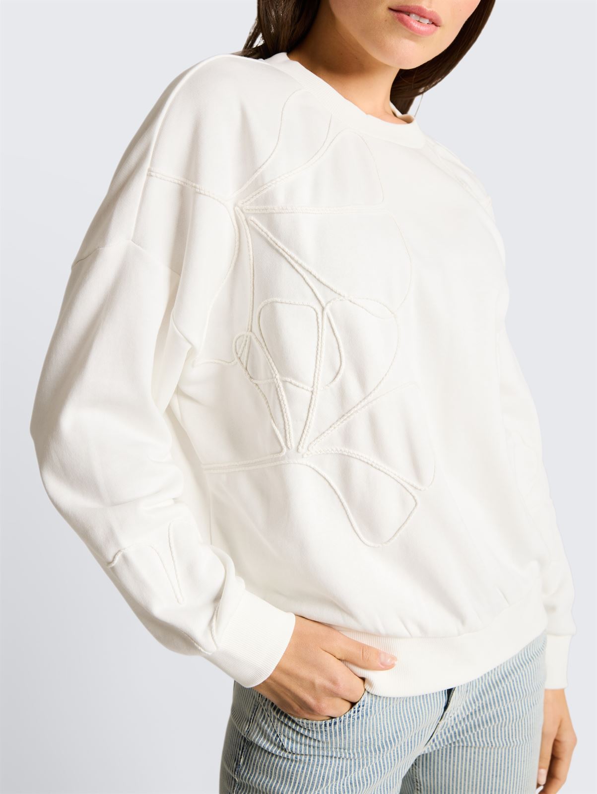 Sudadera Tom Tailor Whisper White 1050811 10315 - Imagen 4
