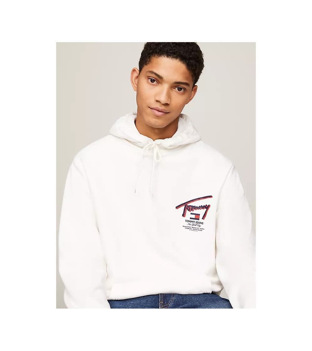 Sudadera Tommy Jeans DM0DM18647 YBH ancient white - Imagen 1