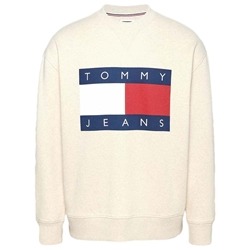 Sudadera Tommy Jeans DM0DM19756 YBH ancient white melange - Imagen 1