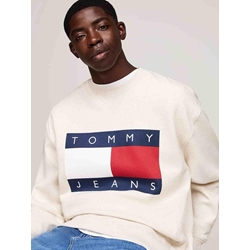 Sudadera Tommy Jeans DM0DM19756 YBH ancient white melange - Imagen 2