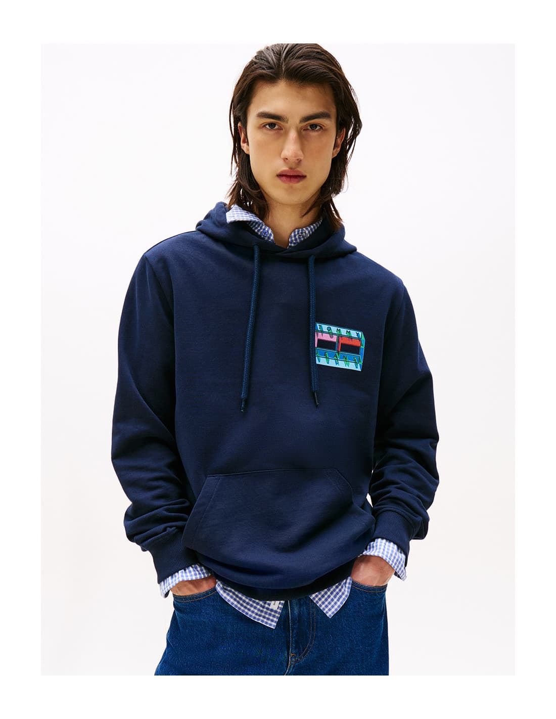 Sudadera TOMMY JEANS DM0DM22077 CIG Dark night navy - Imagen 1