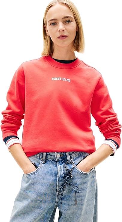 Sudadera TOMMY JEANS DW0DW22362 XK3 red alert - Imagen 1