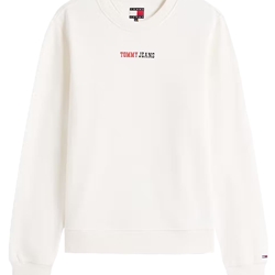 Sudadera TOMMY JEANS DW0DW22362 YBL Ecru - Imagen 1